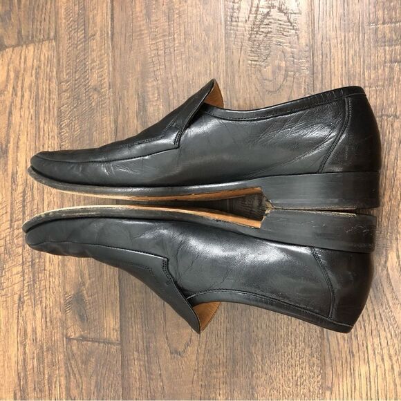 Bruno Magli Malden Size 7M Loafer Handmade Black Dress Shoe Italian - Picture 15 of 15